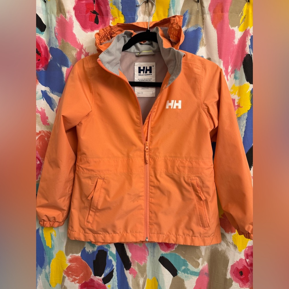 Girls Helly Hansen peach 🍑 raincoat - size 10